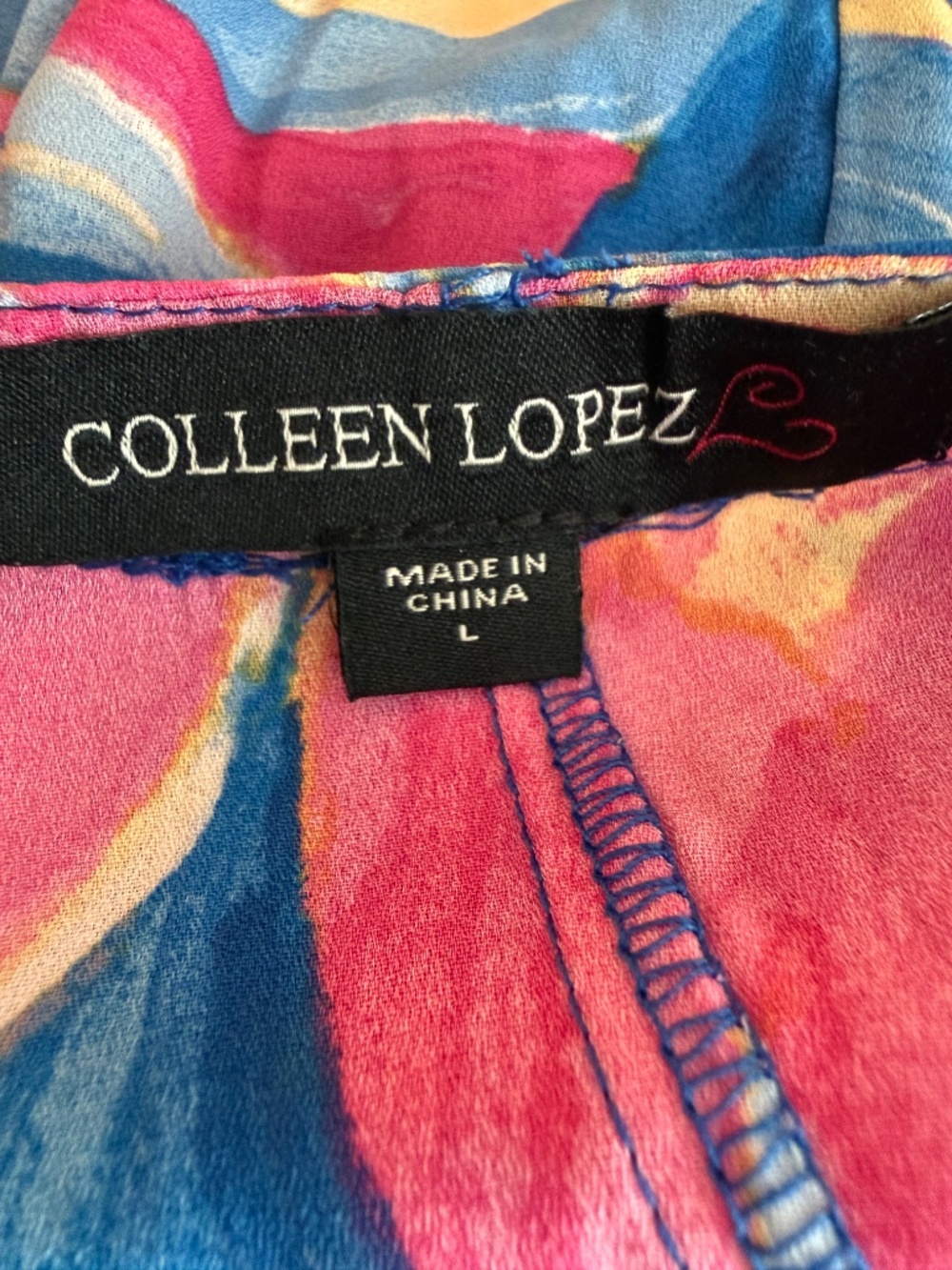 Colleen Lopez Art Print Tunic Blouse Dolman Sleeves NWOT L - Picture 13 of 16